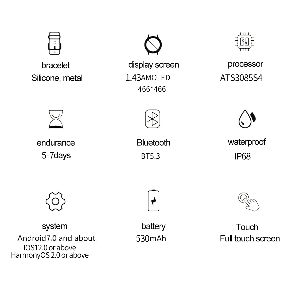 AMOLED Smart Watch - North Edge - GPS Smartwatch