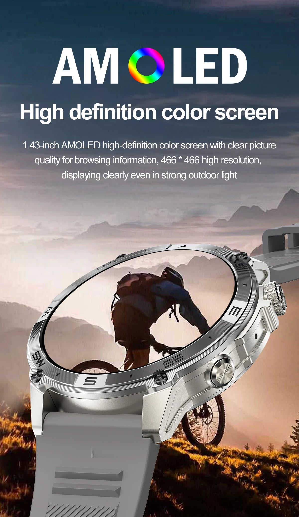 AMOLED Smart Watch - North Edge - GPS Smartwatch