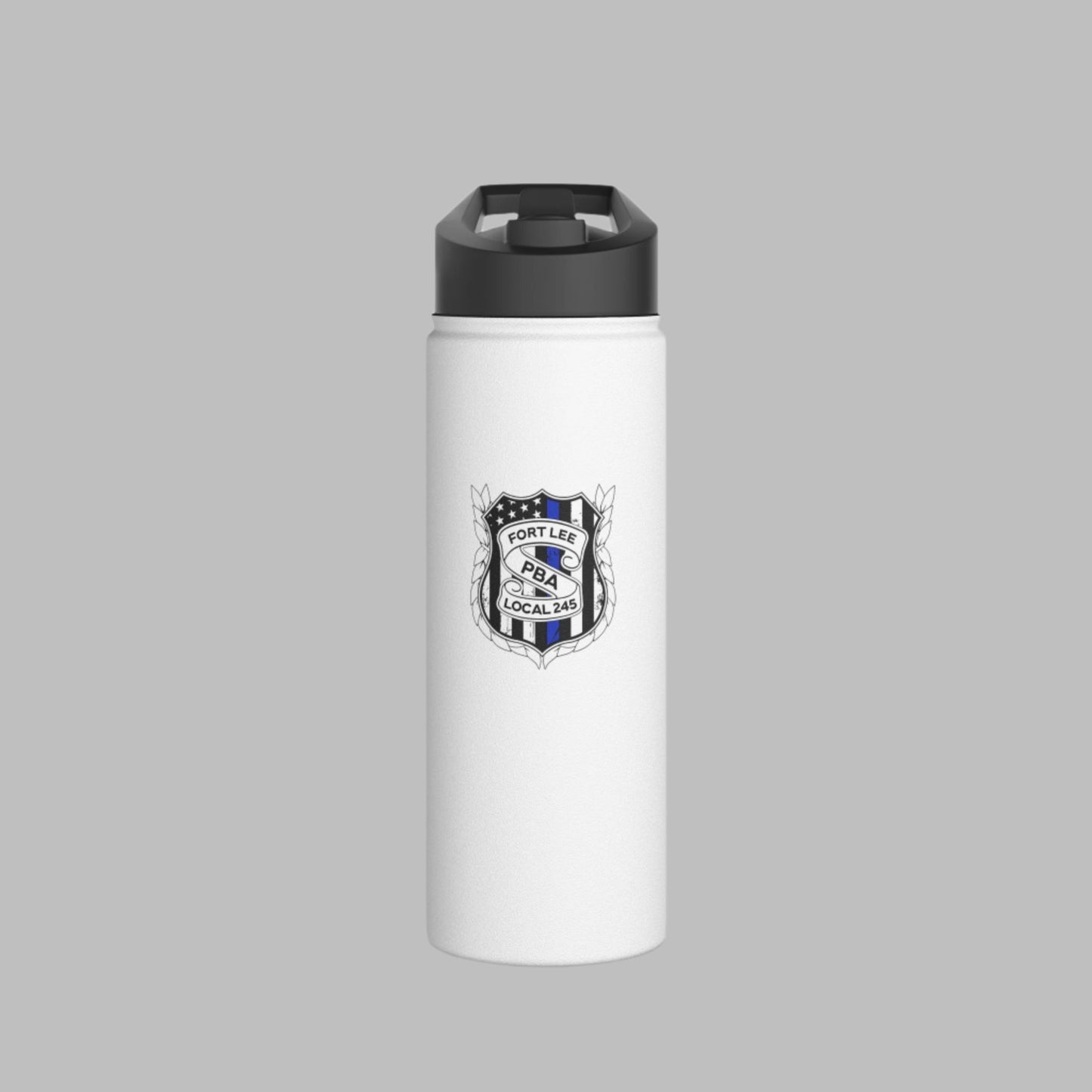 PBA 245 Fort Lee Blue Line - 24oz Stainless Steel Water Bottle