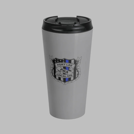 PBA245 Blue Line Shield - Stainless Steel Travel Mug