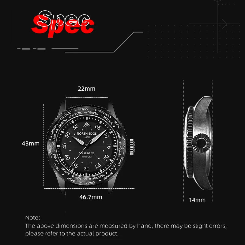 Solar Powered Watch - North Edge - MACH