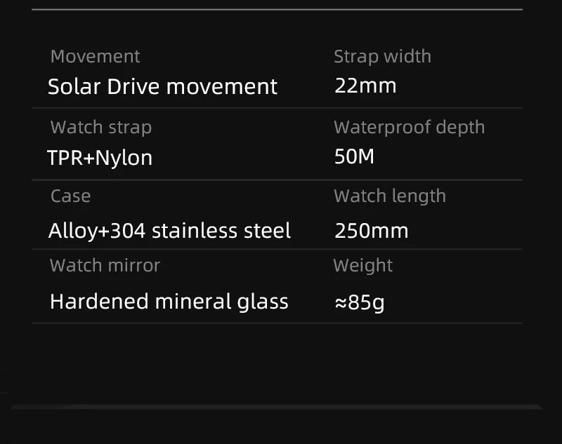 Solar Powered Watch - North Edge - MACH