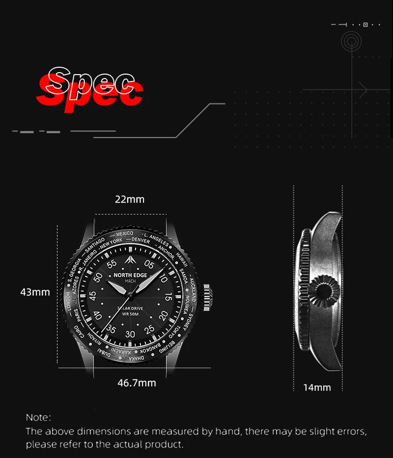 Solar Powered Watch - North Edge - MACH