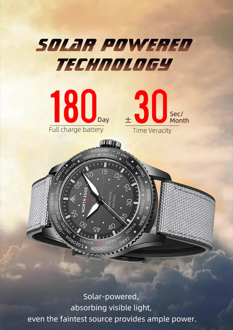 Solar Powered Watch - North Edge - MACH