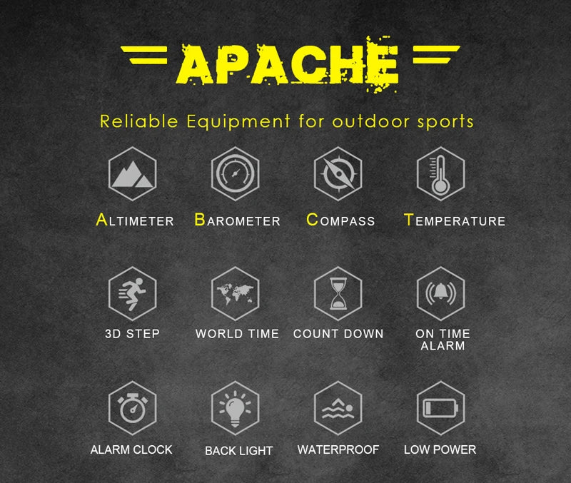 Outdoor Digital Watch - North Edge - Apache 3
