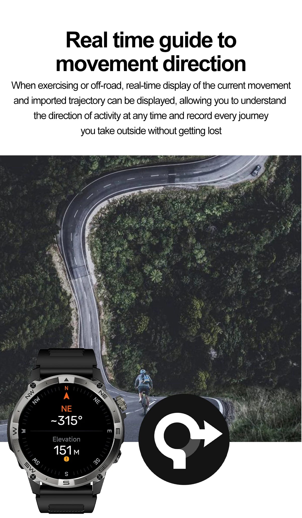 AMOLED Smart Watch - North Edge - GPS Smartwatch