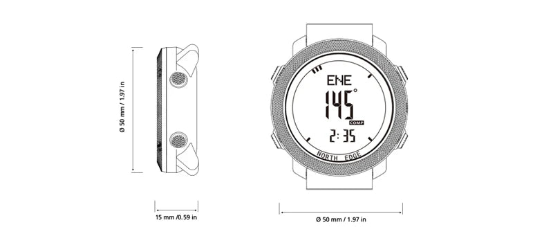 Outdoor Digital Watch - North Edge - Apache 3