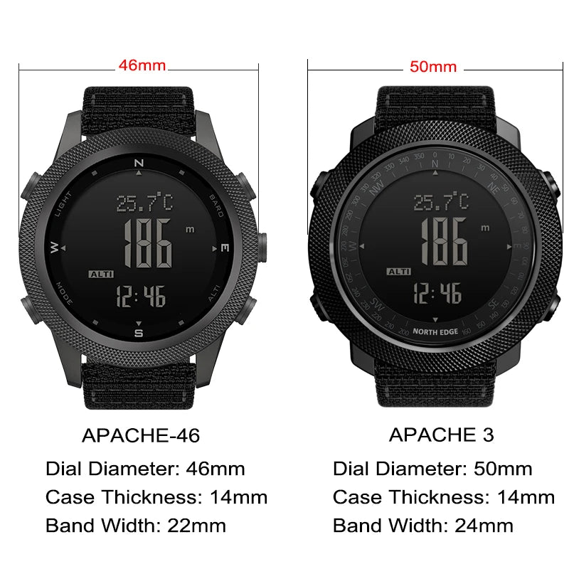 Outdoor Digital Watch - North Edge - APACHE 46