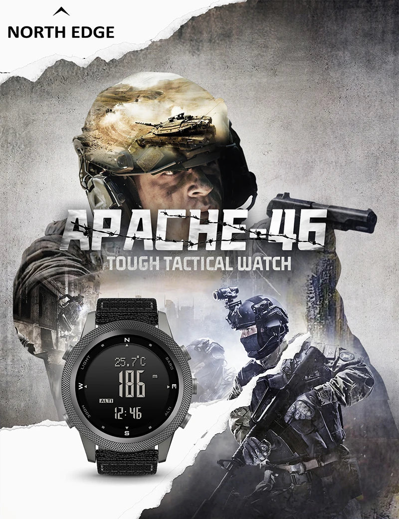 Outdoor Digital Watch - North Edge - APACHE 46