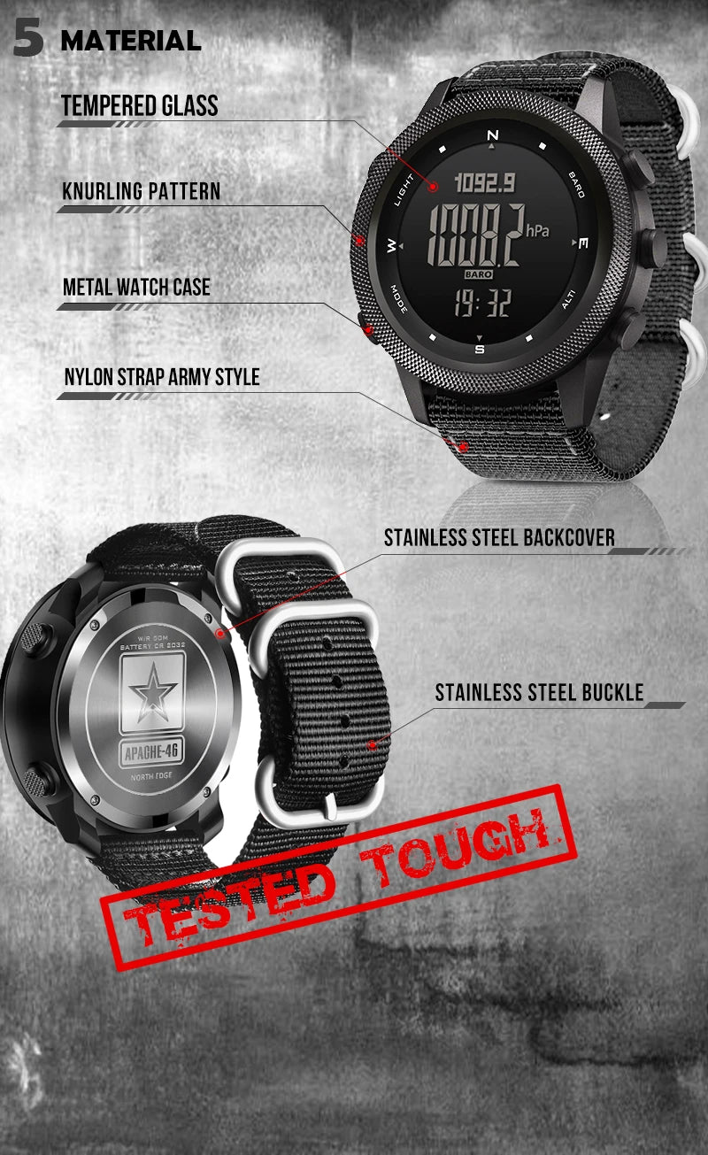 Outdoor Digital Watch - North Edge - APACHE 46
