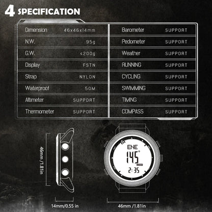 Outdoor Digital Watch - North Edge - APACHE 46