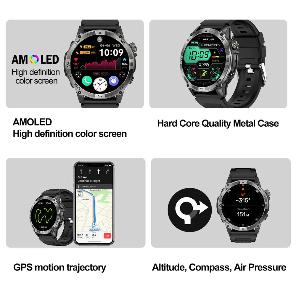 AMOLED Smart Watch - North Edge - GPS Smartwatch